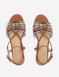 Multi Strap Flat Sandal-Multi(36)