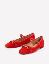 Iris Snaffle Mary Jane Flats-Red(36)