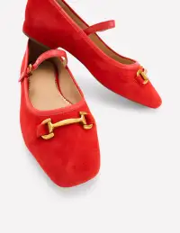 Iris Snaffle Mary Jane Flats-Red(36)