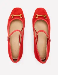 Iris Snaffle Mary Jane Flats-Red(36)