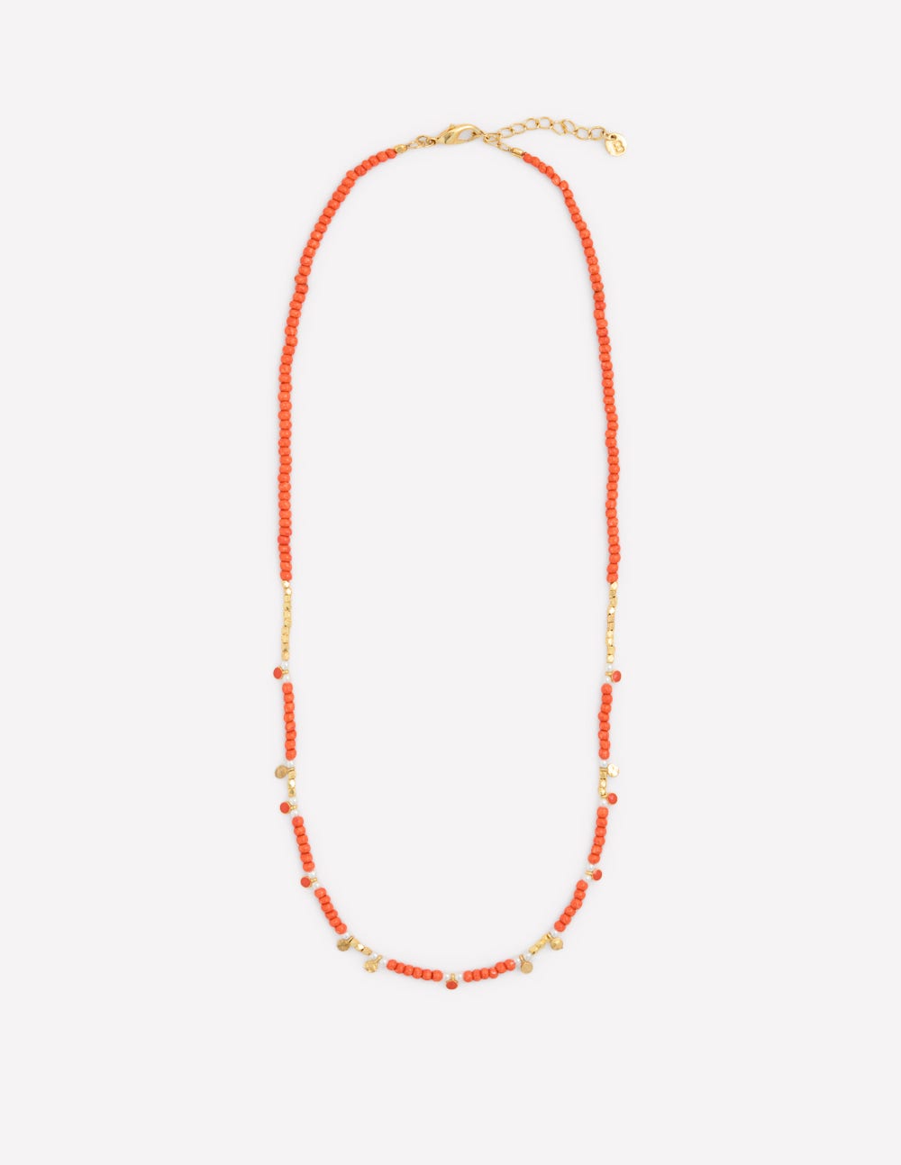 Layering Bead Necklace-Gladioli Orange