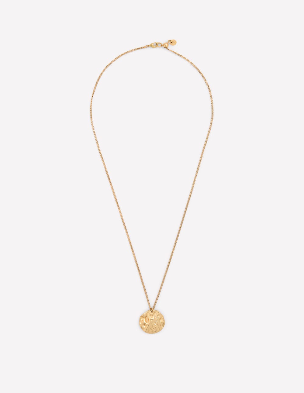 Hammered Penny Necklace-Gold