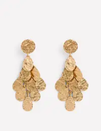 Hammered Teardrop Earrings-Gold