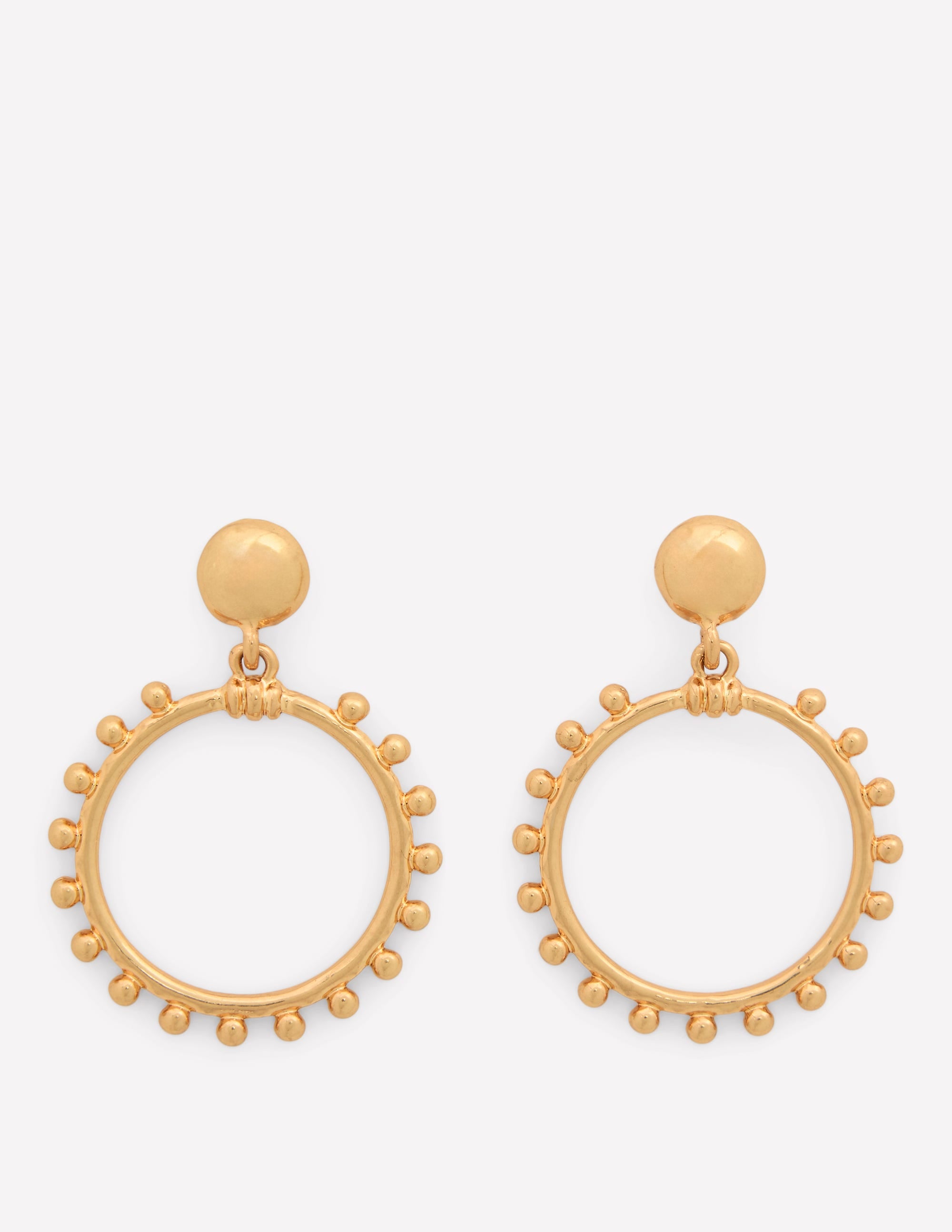 Circle Ring Earrings-Gold