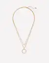 Circle Ring Layered Necklace-Gold