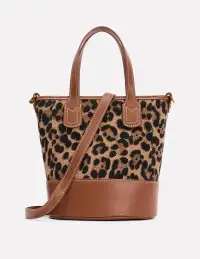 Canvas Mini Bucket Bag-Leopard