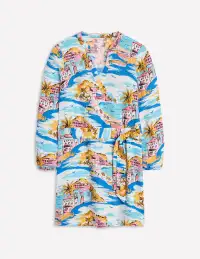 Cleo Linen Tie Waist Dress-Multi. Paradise Bay(Regular,2)
