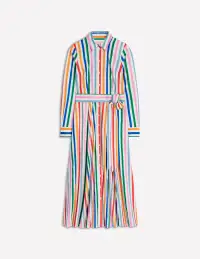 Amy Cotton Midi Shirt Dress-Mauve. Strawberry Tart Rainbow(Petite,2)