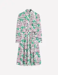 Amy Cotton Midi Shirt Dress-Ivory. Botanical Greenhouse(Petite,2)