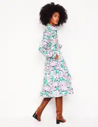 Amy Cotton Midi Shirt Dress-Ivory. Botanical Greenhouse(Petite,2)