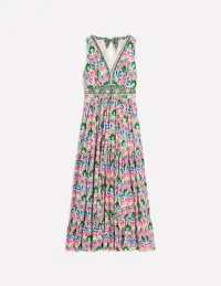 Serena Cotton Tie Maxi Dress-Multi. Decorative Dandelion(Petite,2)