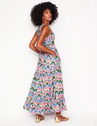 Serena Cotton Tie Maxi Dress-Multi. Decorative Dandelion(Petite,2)