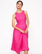 Carla Linen Midi Dress-Pink Peony(Petite,2)