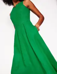 Carla Linen Midi Dress-Rich Emerald(Petite,2)