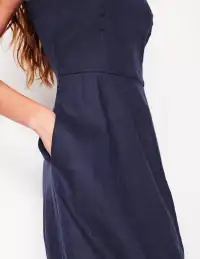 Carla Linen Midi Dress-Navy(Petite,2)