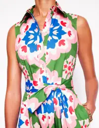 Amy Sleeveless Shirt Dress-Multi. Bloom Geo(Petite,2)