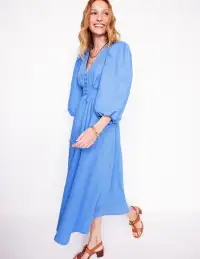 Lola Blouson Maxi Dress-Ocean Blue(Petite,2)