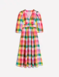 Lola Blouson Maxi Dress-Rainbow Multigingham(Petite,2)