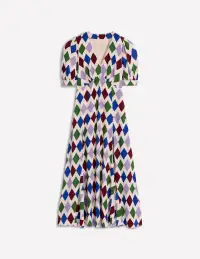 Rosie Godet Tea Dress-Multi. Diamond Stripe(Petite,2)