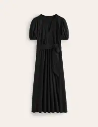 Sofia Trim Jersey Midi Dress-Black(Petite,2)
