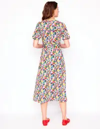 Sofia Trim Jersey Midi Dress-Multi. Paintbox Ditsy(Petite,2)