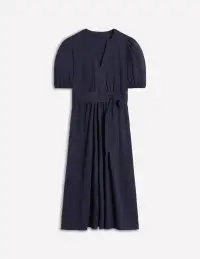Sofia Trim Jersey Midi Dress-Navy(Petite,2)