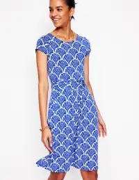 Amelie Jersey Dress-Bright Blue. Blossomy(Petite,2)