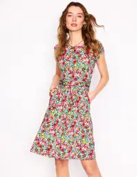 Amelie Jersey Dress-Multi. Wildflower Garden