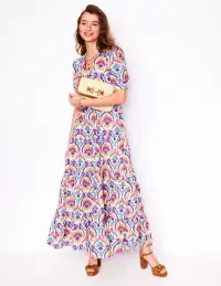 Bella Puff Sleeve Maxi Dress-Multi. Ornamental Floral(Petite,2)