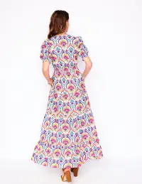 Bella Puff Sleeve Maxi Dress-Multi. Ornamental Floral(Petite,2)