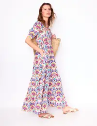 Bella Puff Sleeve Maxi Dress-Multi. Ornamental Floral(Petite,2)