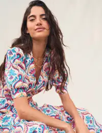 Bella Puff Sleeve Maxi Dress-Multi. Ornamental Floral