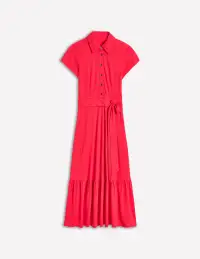 Cressida Jersey Shirt Dress-Jewel Red(Petite,2)