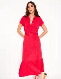 Cressida Jersey Shirt Dress-Jewel Red(Petite,2)