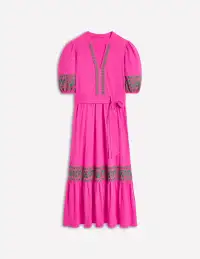 Amara Embroidered Jersey Dress-Pink Peony(Petite,2)