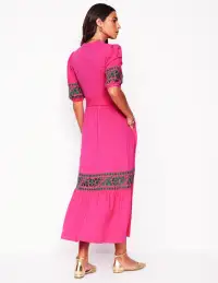 Amara Embroidered Jersey Dress-Pink Peony(Petite,2)