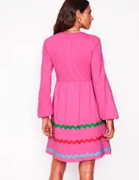 Corinna Ric Rac Jersey Dress-Sorbet Pink(Regular,2)