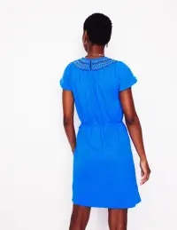 Nina Smocked T-Shirt Dress-Kingfisher Blue(Regular,2)