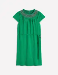Nina Smocked T-Shirt Dress-Rich Emerald(Regular,2)