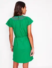 Nina Smocked T-Shirt Dress-Rich Emerald(Regular,2)