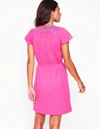 Nina Smocked T-Shirt Dress-Cosmos Pink(Regular,2)