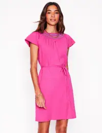 Nina Smocked T-Shirt Dress-Cosmos Pink(Regular,2)