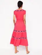 Eloise Embroidered Midi Dress-Camelia Pink(Petite,2)