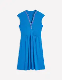 Chloe Embroidered Short Dress-Cerulean Blue(Petite,2)