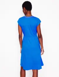 Chloe Embroidered Short Dress-Cerulean Blue(Petite,2)