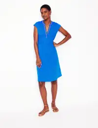 Chloe Embroidered Short Dress-Cerulean Blue(Petite,2)