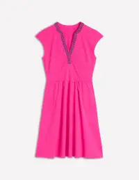 Chloe Embroidered Short Dress-Pink Peony(Petite,2)