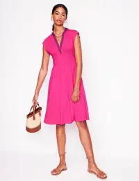 Chloe Embroidered Short Dress-Pink Peony(Petite,2)