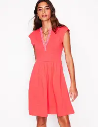 Chloe Embroidered Short Dress-Jam Red(Petite,2)