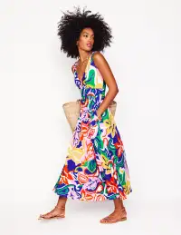 Olympia Jersey Maxi Dress-Multi. Foliage Twirl